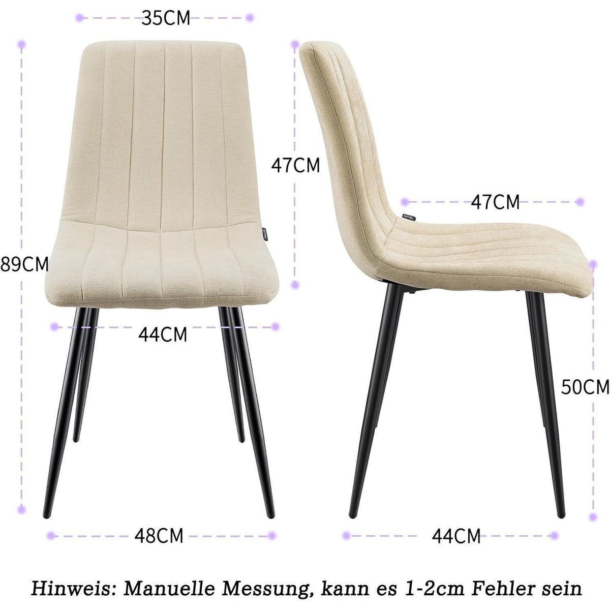 Esszimmerstühle 6er Set, Gepolsterte Stühle mit hoher Lehne