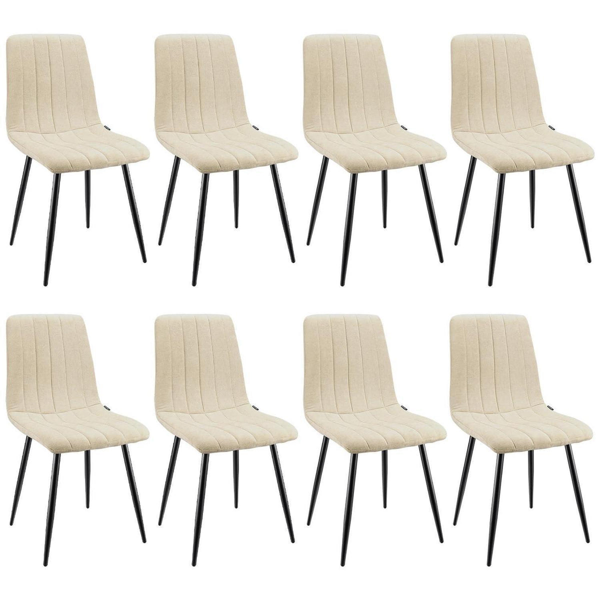 8x Esszimmerstuhl gepolstert, hohe Lehne, Beige