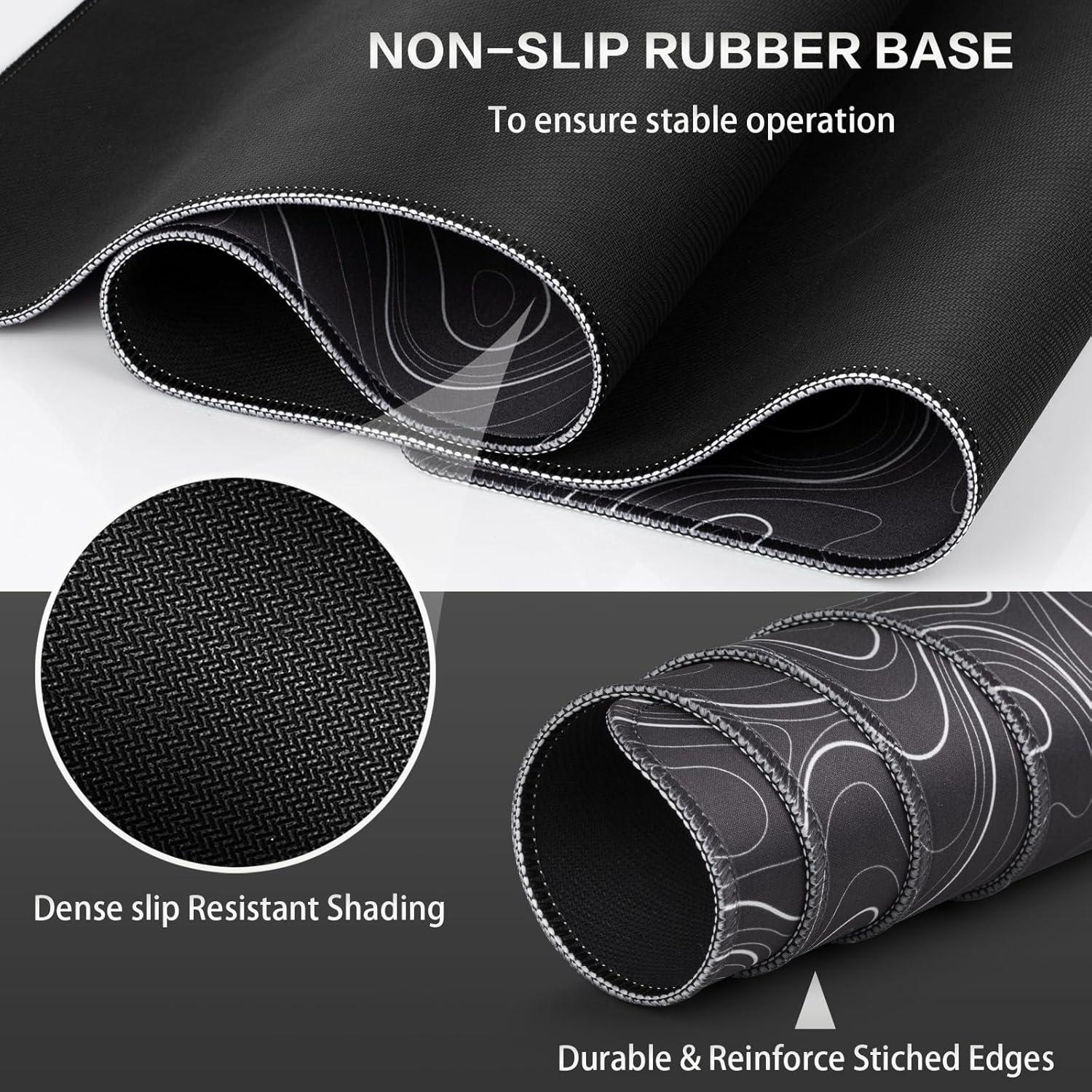 Abetcabe Gaming Mauspad XL 800x300mm Schwarz Topographisch