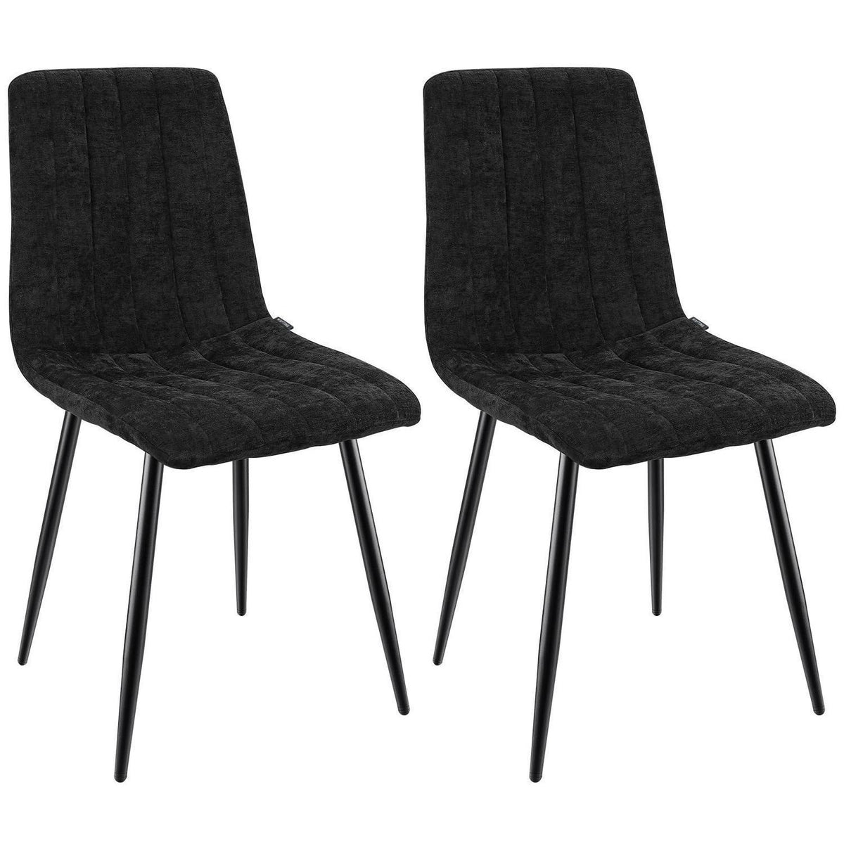 Gepolsterte Esszimmerstühle 2er Set Schwarz
