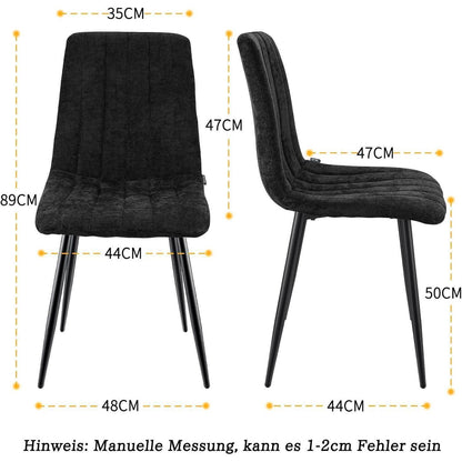 Gepolsterte Esszimmerstühle 2er Set Schwarz