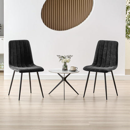 Gepolsterte Esszimmerstühle 2er Set Schwarz