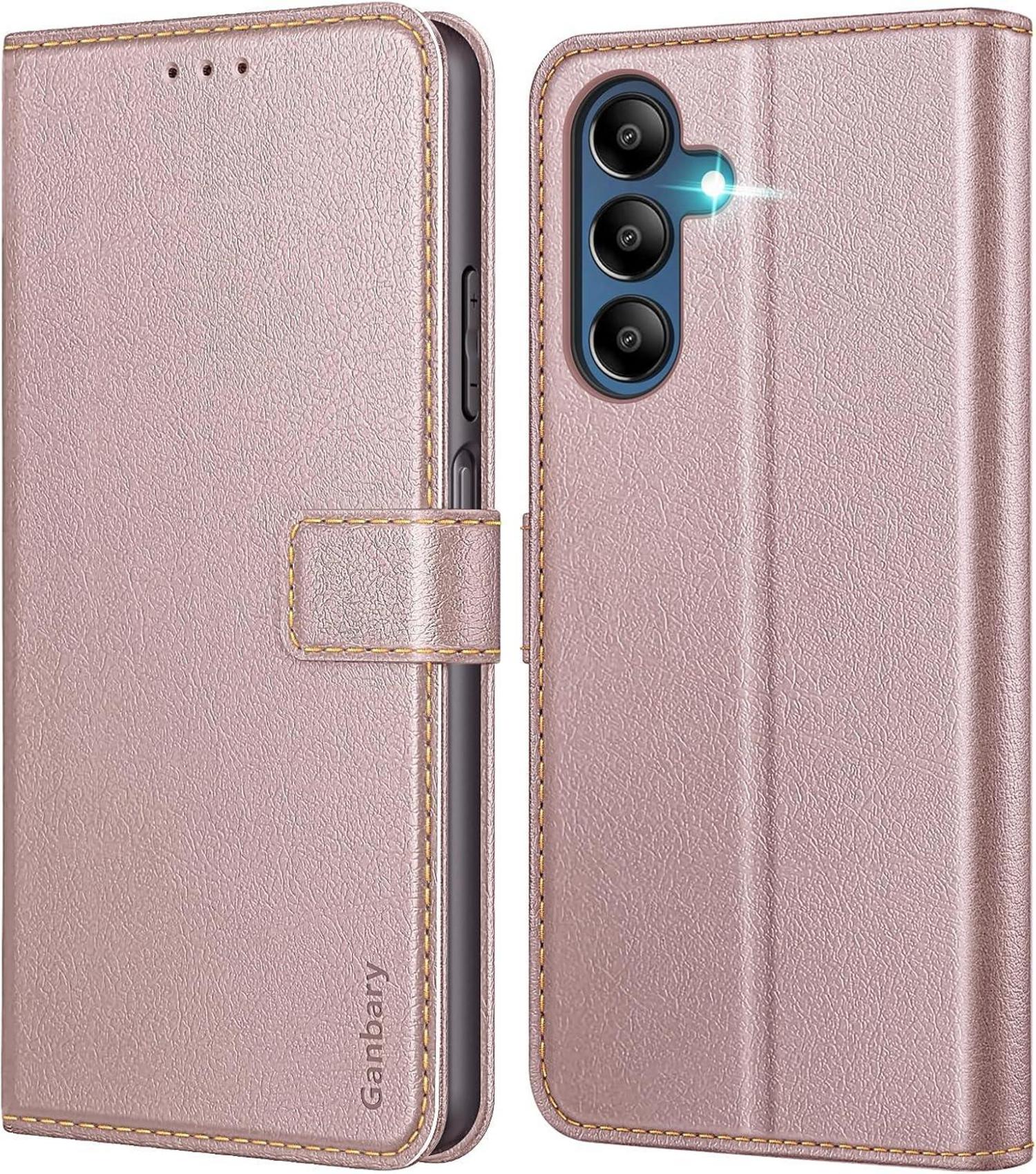 Handyhülle Xiaomi Redmi 13C Poco C65 Leder Klapphülle Roségold