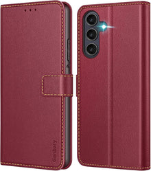 Samsung Galaxy A25 5G Handyhülle Leder Klapphülle Weinrot