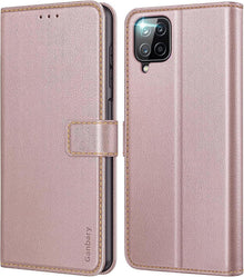 Samsung Galaxy A12 /M12 Handyhülle Leder Klapphülle Roségold