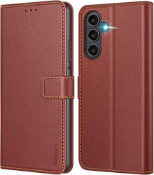 Handyhülle Samsung Galaxy A25 5G Lederklapphülle Braun standfunktion