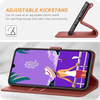 Samsung Galaxy A25 5G Handyhülle Leder Klapphülle Braun Magnet Standfunktion