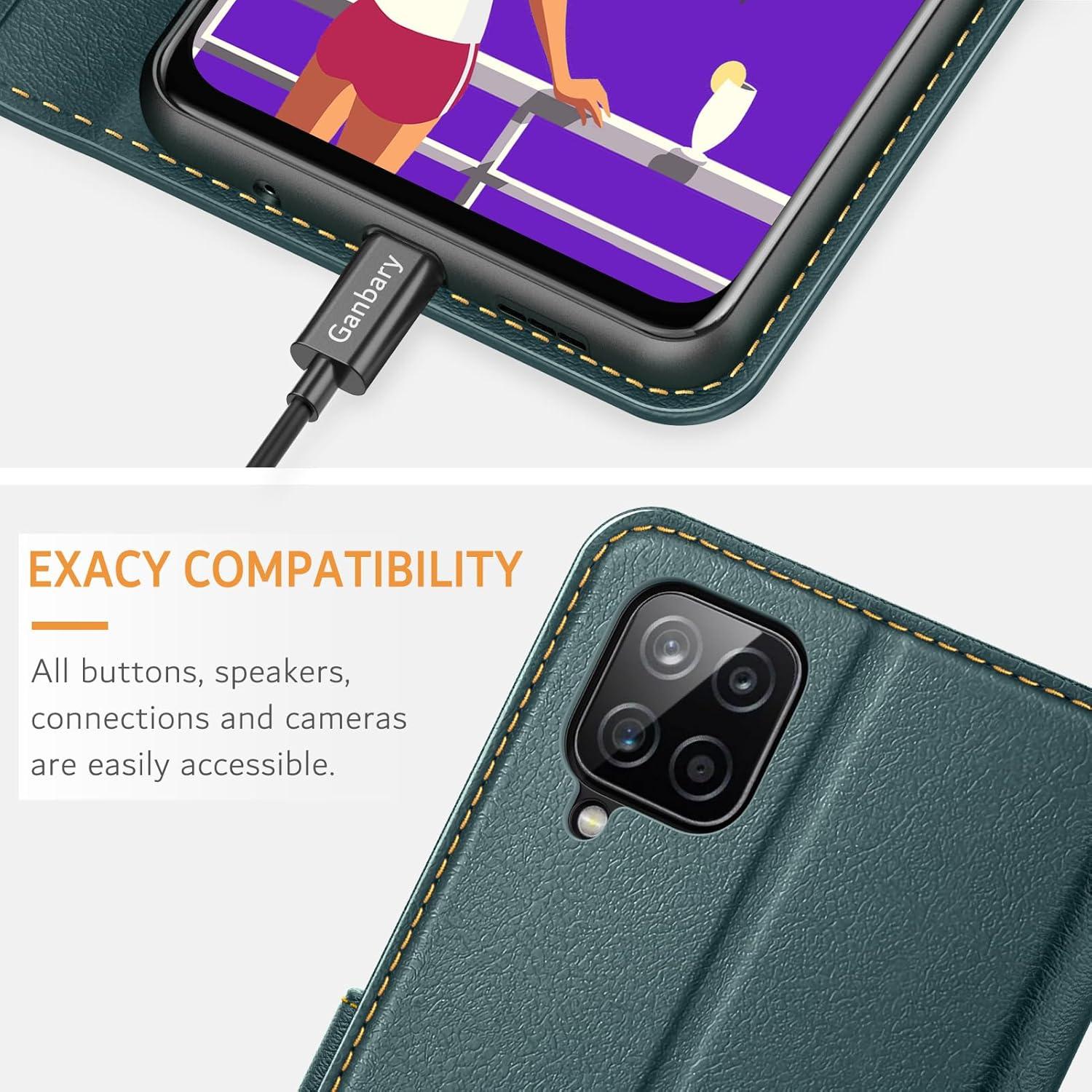 Samsung Galaxy A12 / M12 Handyhülle Leder Klapphülle Magnet Standfunktion