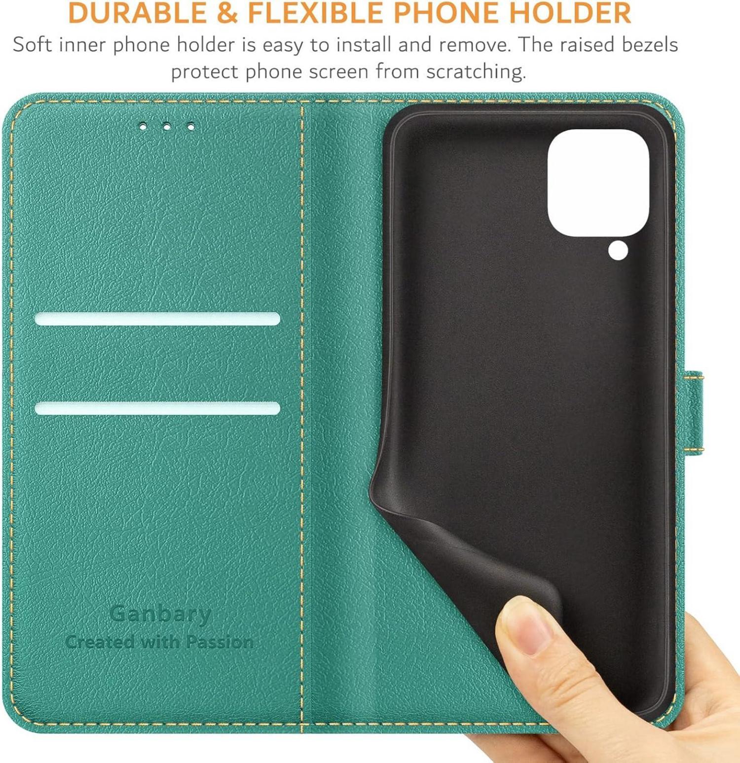 Handyhülle Samsung Galaxy A12 M12 Leder Klapphülle Kartenschlitze