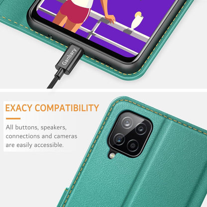 Handyhülle Samsung Galaxy A12/M12 Leder Klapphülle Kartenschlitzen