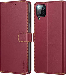 Samsung Galaxy A12 / M12 Handyhülle Leder Klapphülle mit