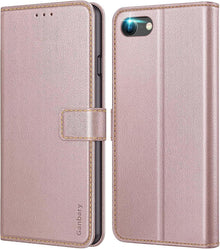 iPhone SE 2022 Leder Handyhülle mit Kartenschlitzen & Standfunktion