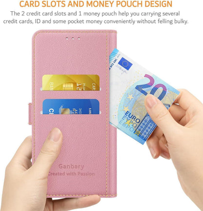 Handyhülle Xiaomi Redmi 13C/Poco C65 Leder Klapphülle Rosa