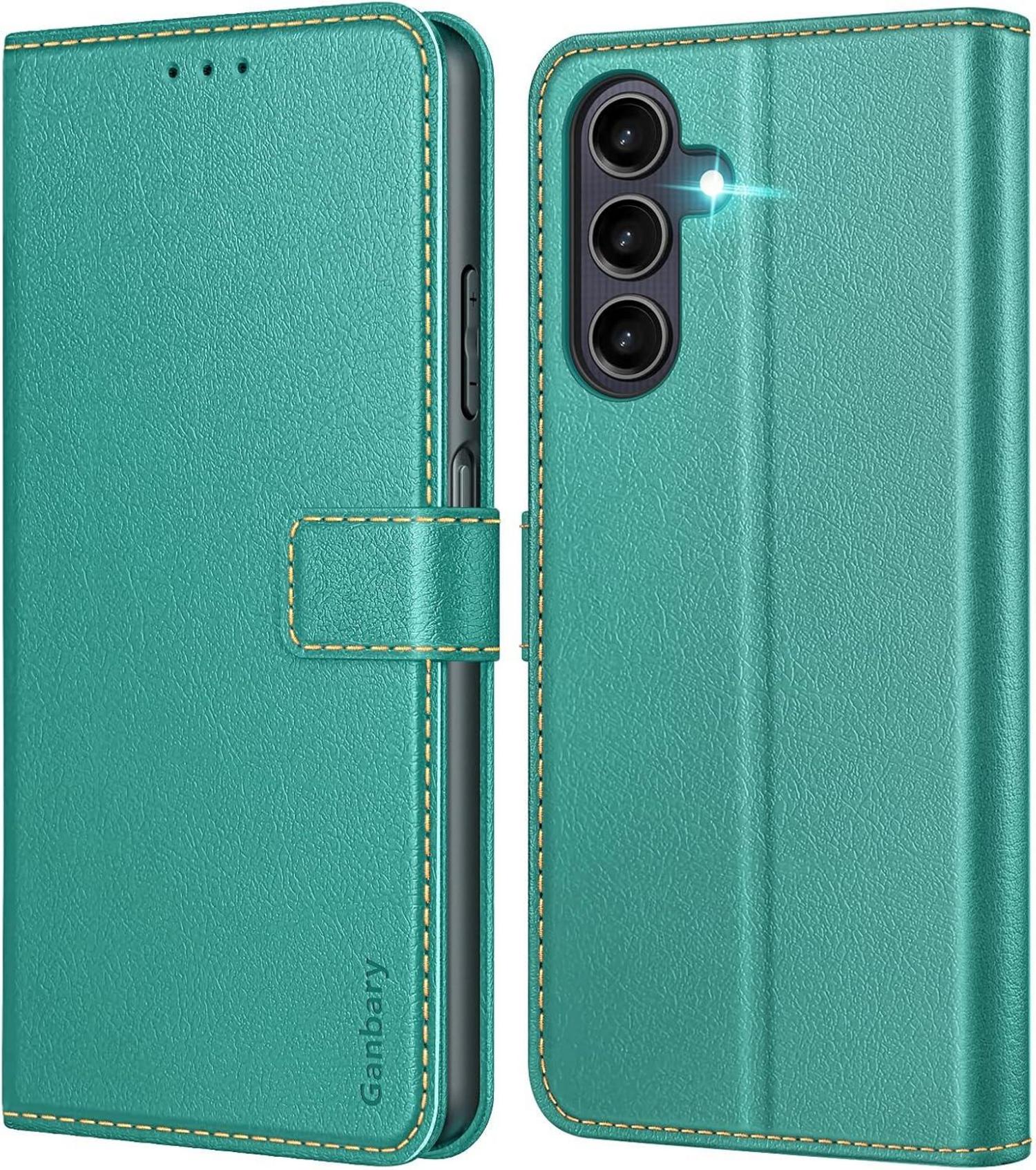 Samsung Galaxy A25 5G Handyhülle Leder Klapphülle Blaugrün
