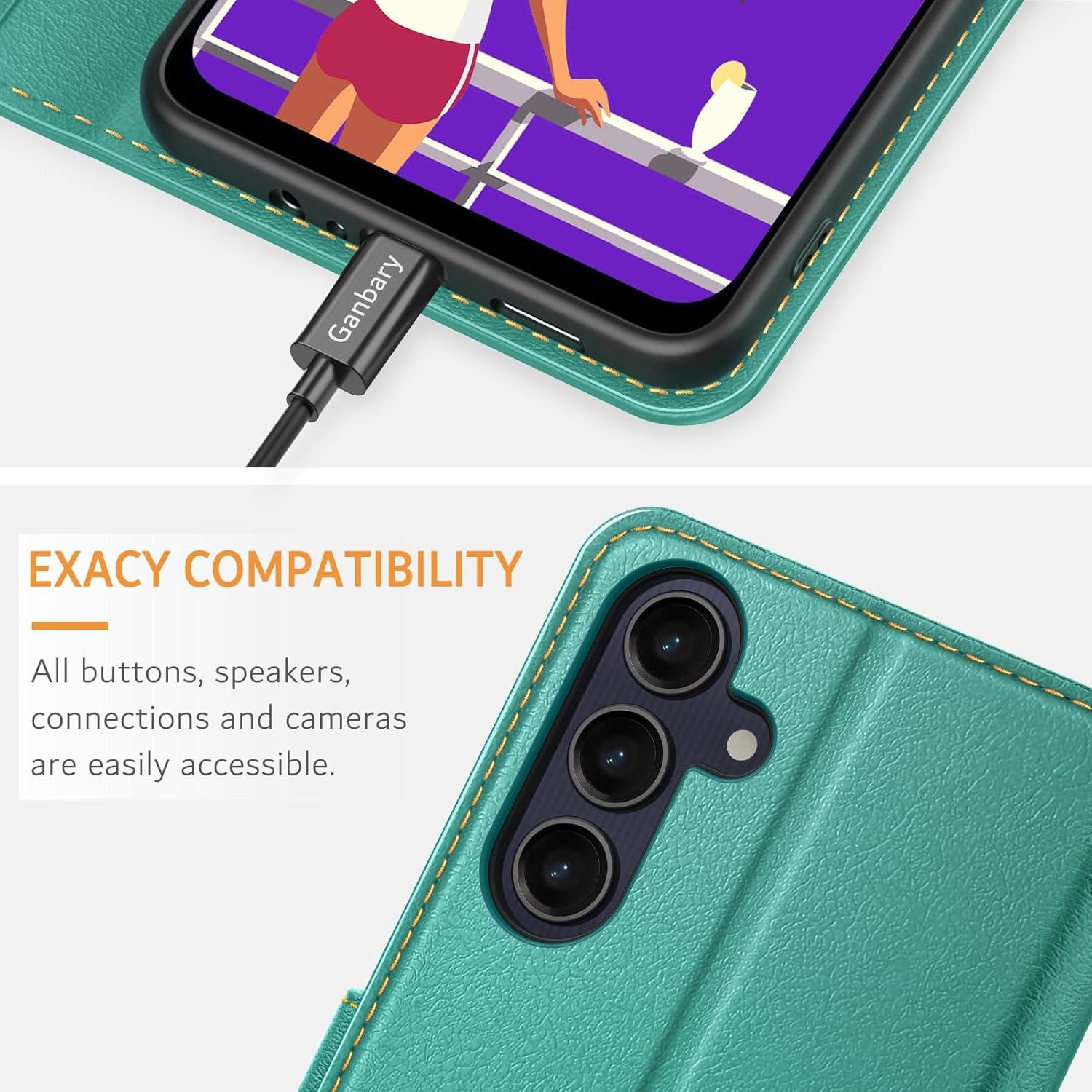 Samsung Galaxy A25 5G Handyhülle - Premium Leder Klapphülle mit Kartenschlitzen