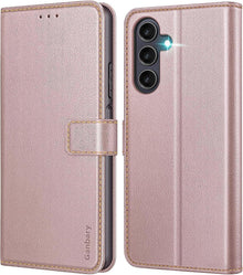 Samsung Galaxy A25 5G Handyhülle Leder Klapphülle Roségold