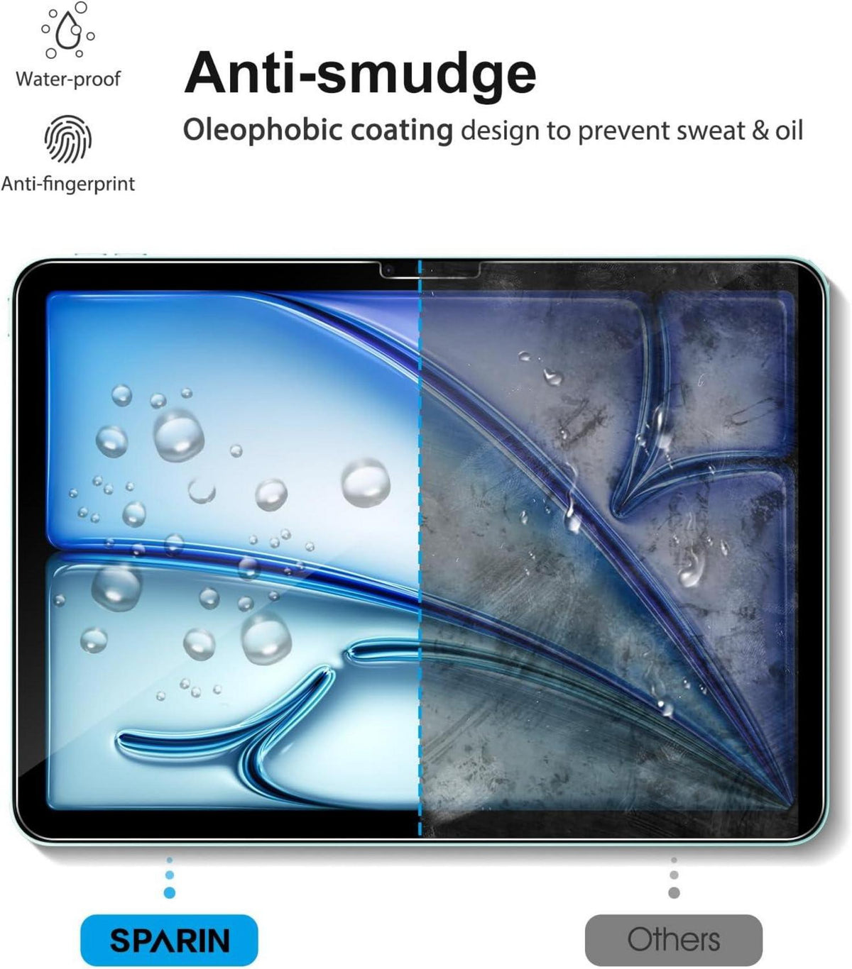 Panzer Schutzglas für iPad Air 11 Zoll M2 (2024) 2 Stück 9H Härte anti Bläschen