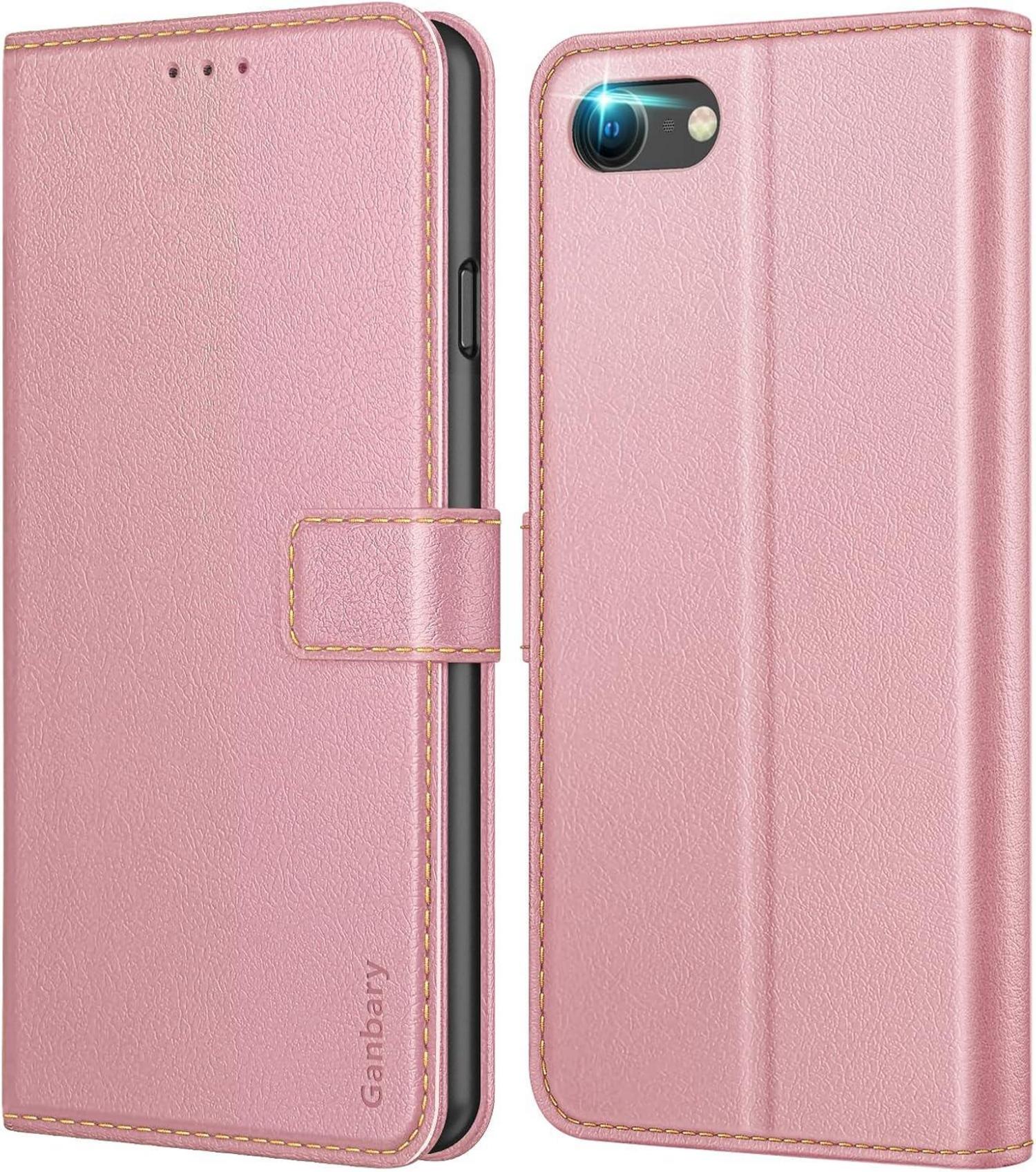 iPhone SE 2022 Leder Handyhülle mit Kartenschlitzen & Standfunktion