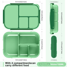 Amathley Brotdose Kinder Bento Box 1200ml Lunchbox 4 Fächer