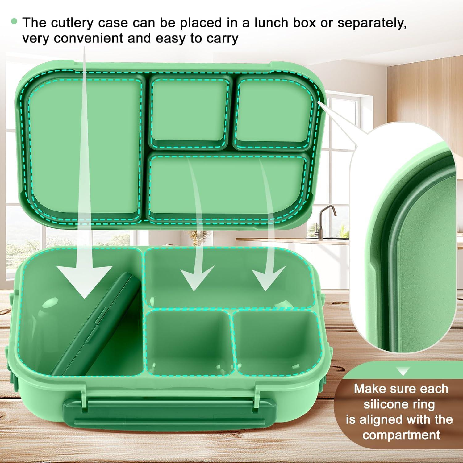 Amathley Brotdose Kinder Bento Box Lunchbox 1200ml Cyan