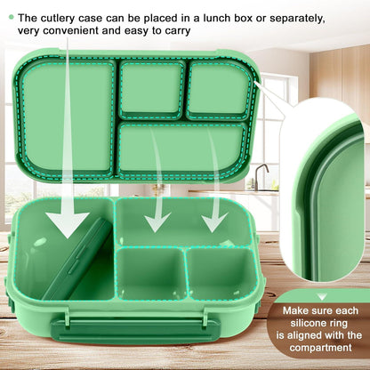 Amathley Brotdose Kinder Bento Box Lunchbox 1200ml Cyan