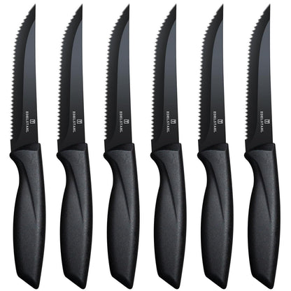 6-teiliges Steakmesserset mit Wellenschliff – Scharfes Profi Besteck