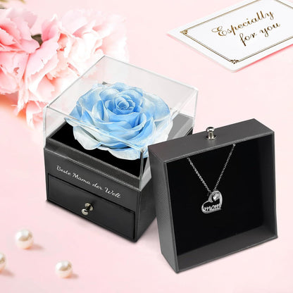 Muttertag Beste Mama der Welt Ewige Rose Halskette Geschenk