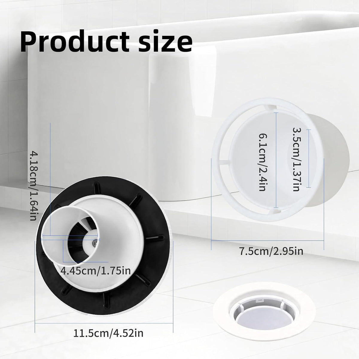 Duschabfluss Abdeckung 90/115mm – Haarfänger für Dusche & Badewanne