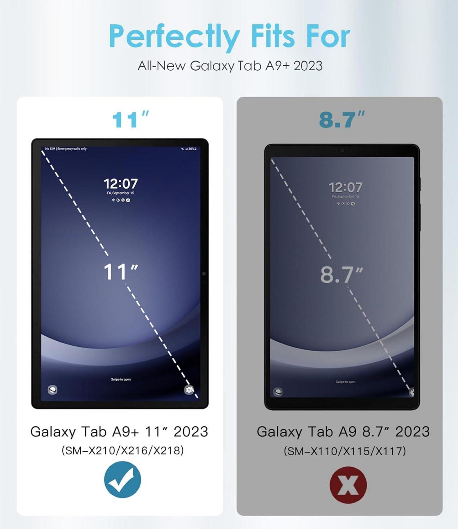 TiMOVO Drehbare Hülle Samsung Galaxy Tab A9 Plus 11 Zoll