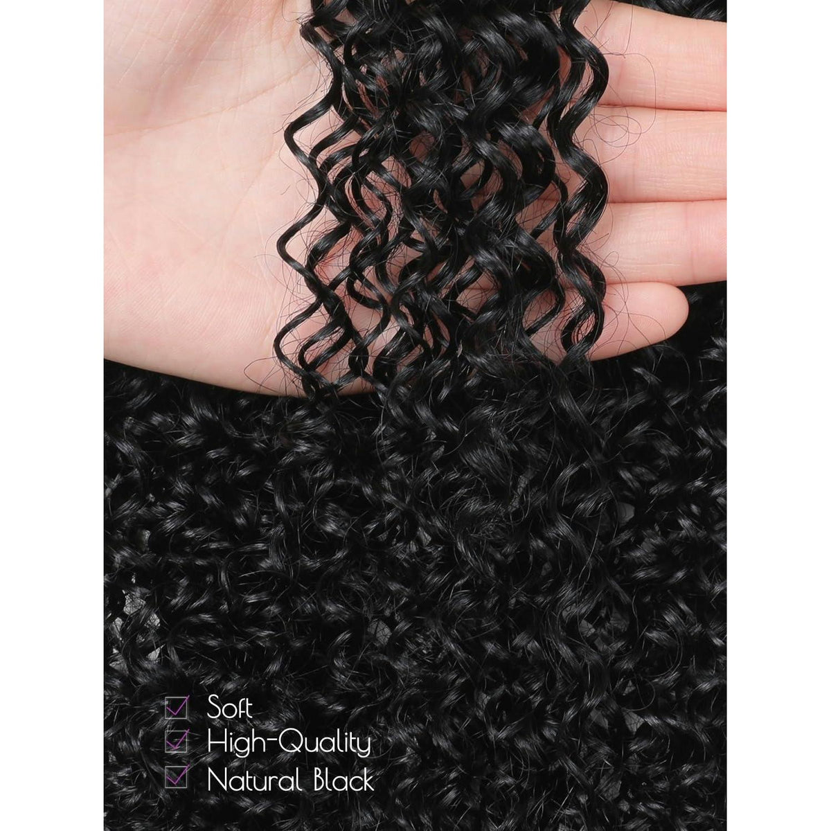 Kinky Curly Haarverlängerung Clip-In, 18 Zoll, Echthaar