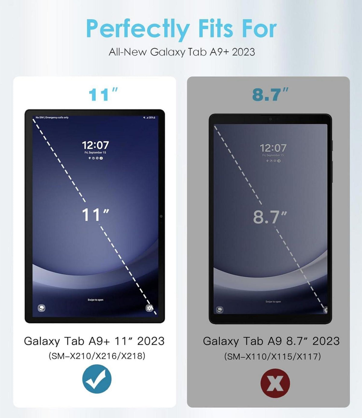 TiMOVO Drehbare Hülle für Samsung Galaxy Tab A9 Plus 11 Zoll