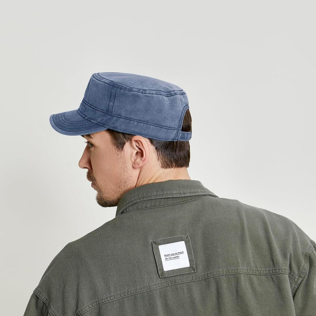 Unisex Military Cap Denim Baseball Cap Verstellbar Dunkelblau