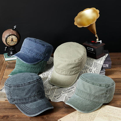 Unisex Military Cap Denim Baseball Cap Verstellbar Dunkelblau