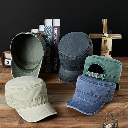 Unisex Military Cap Denim Baseball Cap Verstellbar Dunkelblau