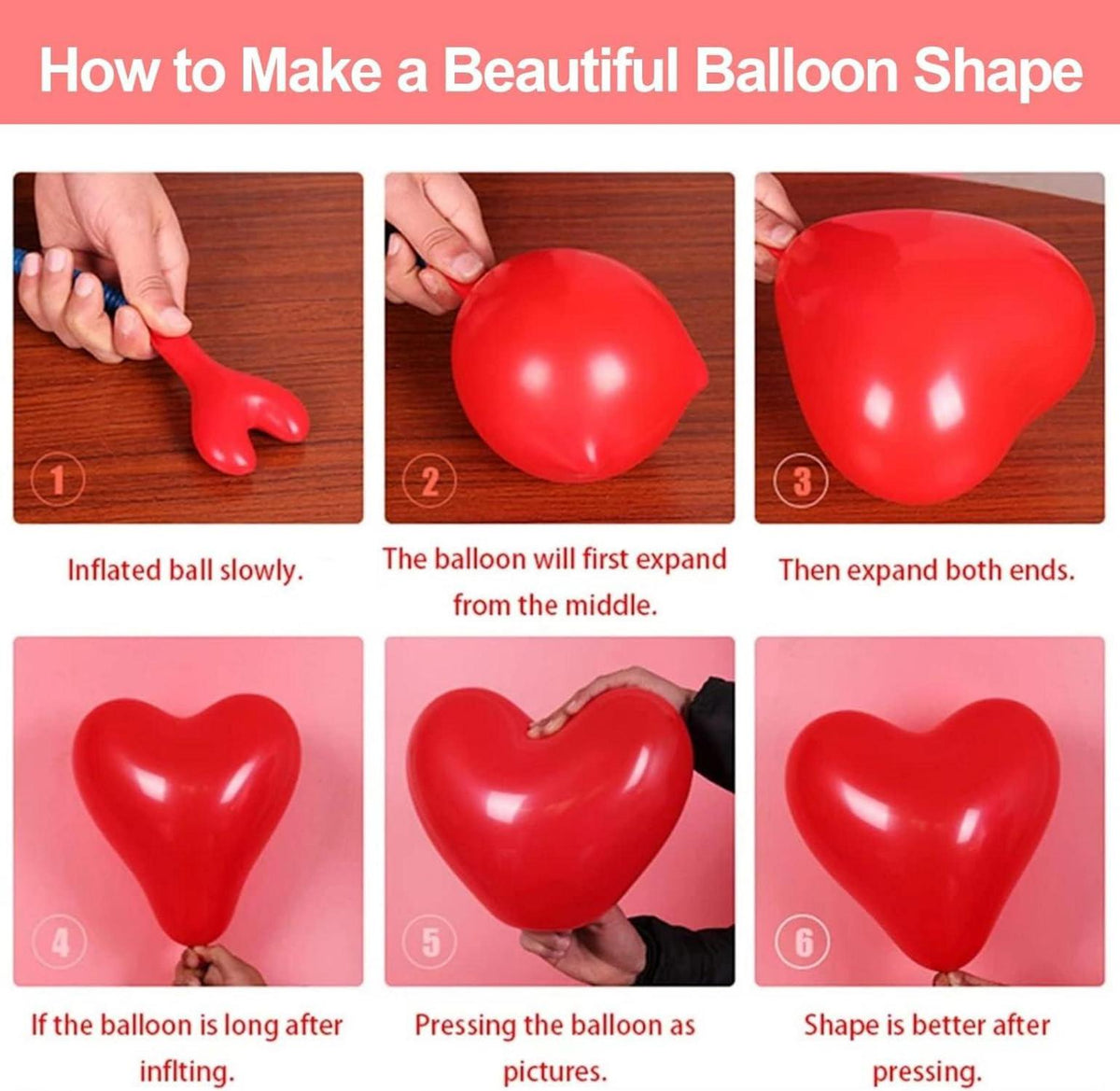 100 Stk. Herzluftballons Rot Helium Hochzeit Verlobung Valentinstag JGA