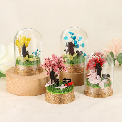 Ewige Blumen im Glas für