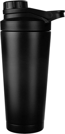 Protein Shaker 750ML Schwarz Edelstahl Vakuum Isoliert BPA frei