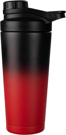 Protein Shaker 750ML Schwarz Rot Edelstahl Isoliert BPA Frei