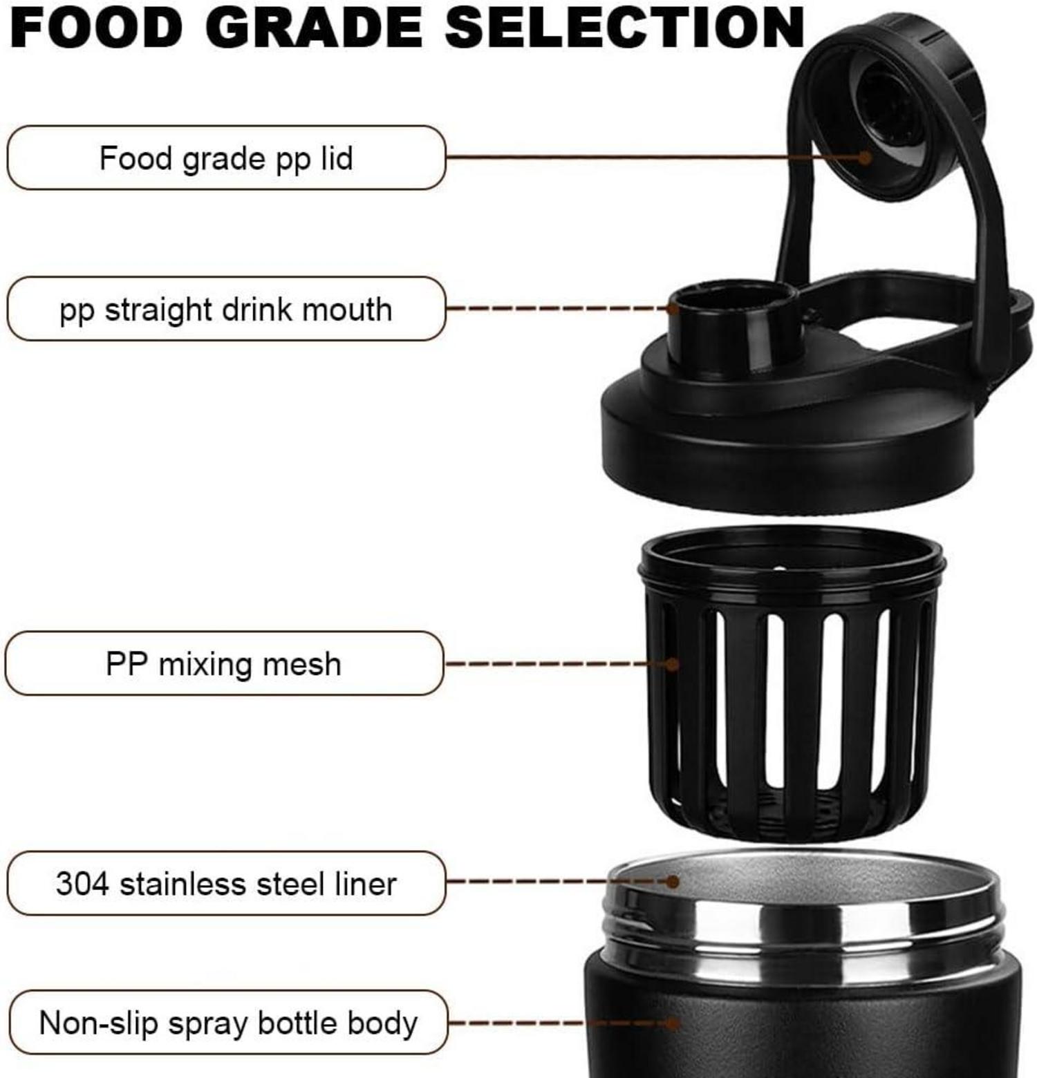 Isolierter Edelstahl Protein Shaker Rosa | 750ML | BPA-frei & Auslaufsicher