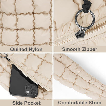 Gesteppte Crossbody Tasche Groß Puffer Tote Umhängetasche Stepptasche Daunen