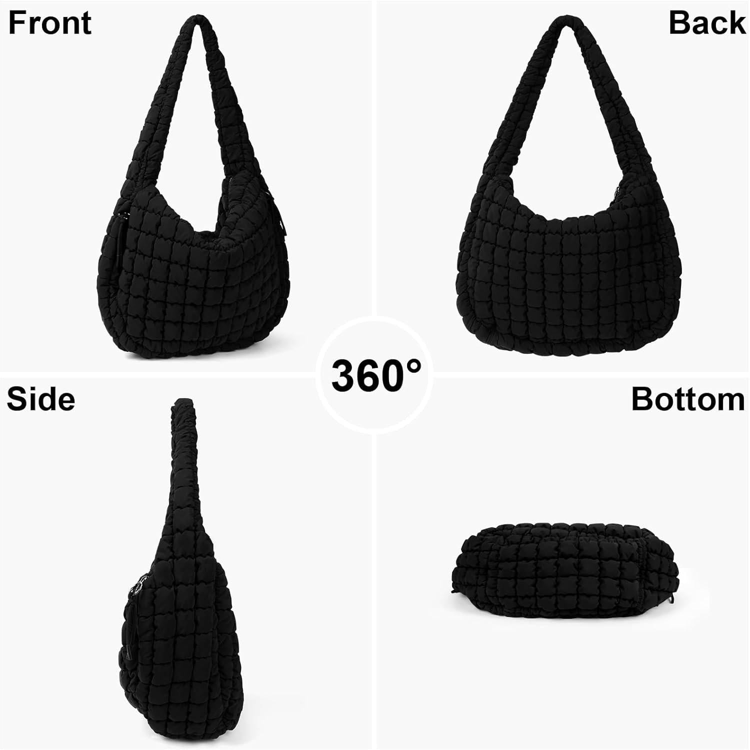 Gesteppte Puffer Tasche Baumwolle Crossbody Tote Stepptasche Einfarbig