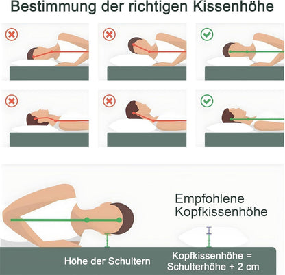 Höheneinstellbares Memory Foam Kissen Kopfkissen Nackenstützkissen 60 x 36 cm