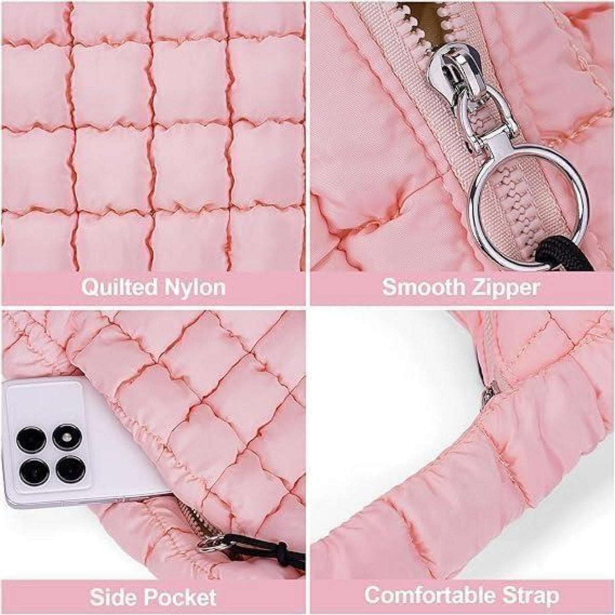 Gesteppte Umhängetasche Puffer Tote Bag Crossbody Damen Leicht Stepptasche