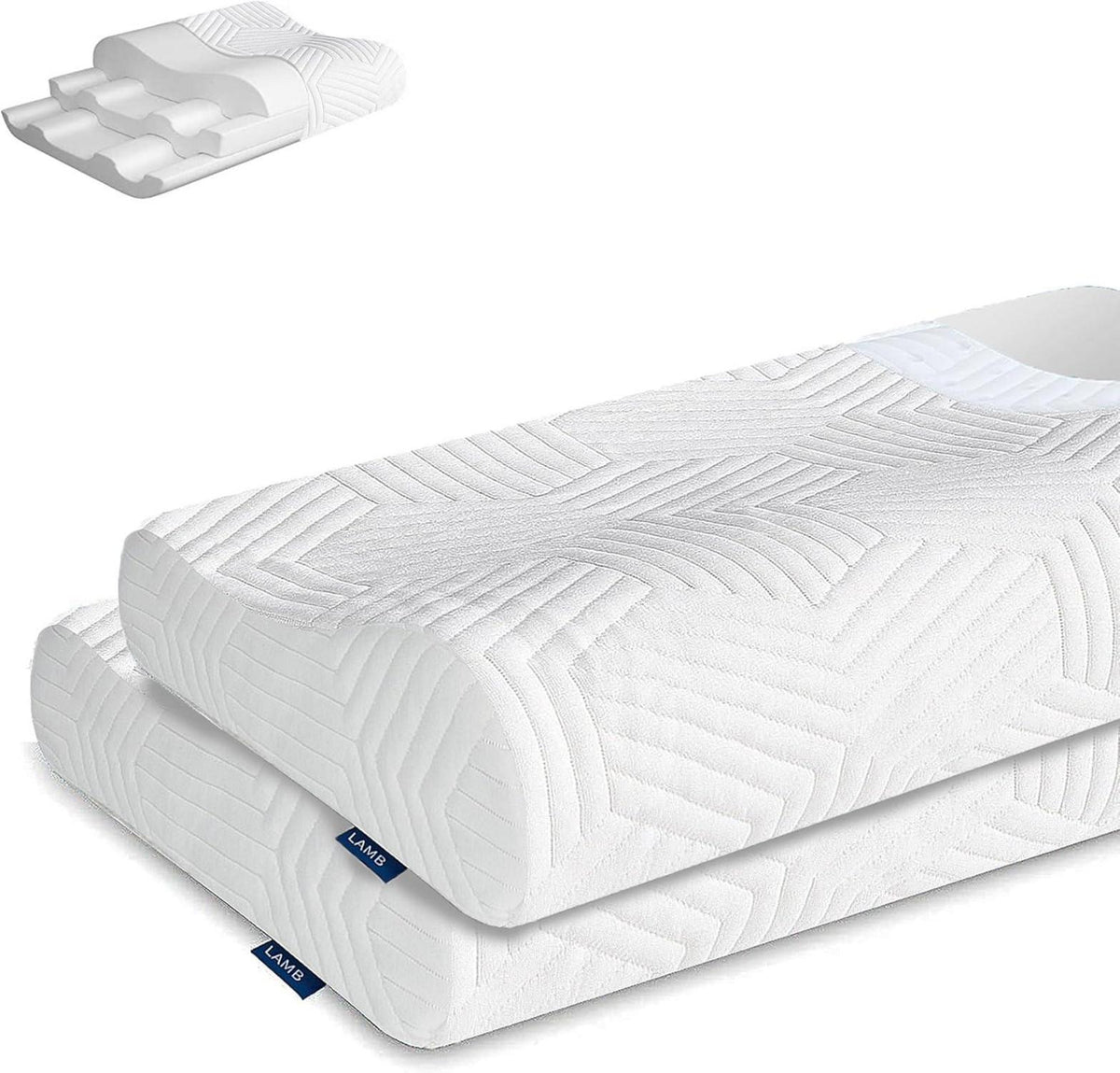 Höhenverstellbares Memory Foam Nackenstützkissen - 2 Stück