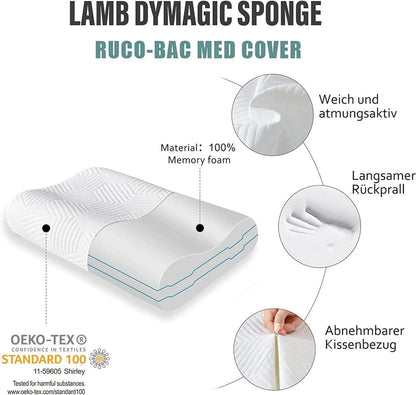 Höhenverstellbares Memory Foam Nackenstützkissen - 2 Stück