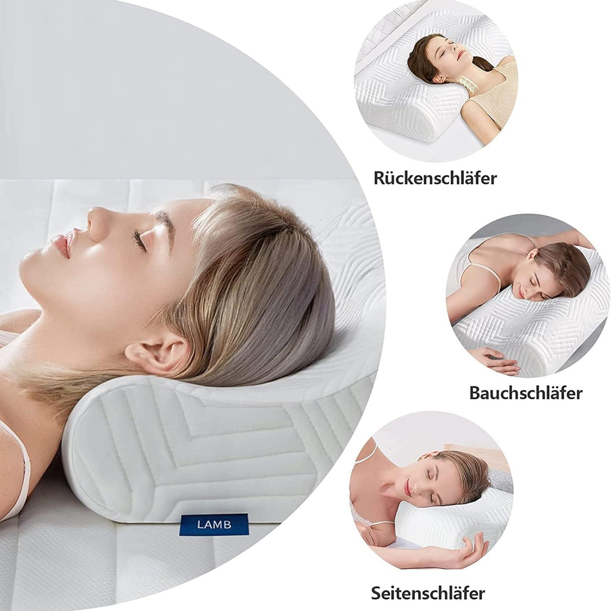 Höhenverstellbares Memory Foam Nackenstützkissen, Ergonomisches Kissen