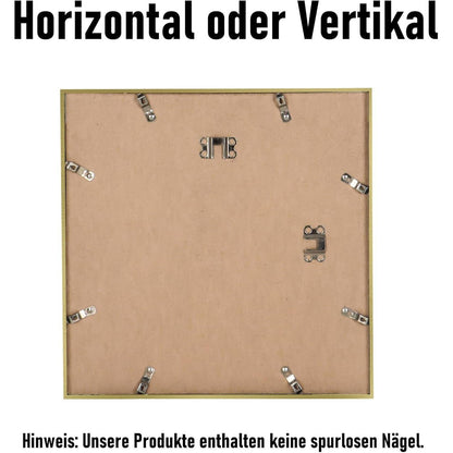 Aluminium Bilderrahmen 30x30 cm Gold Acrylglas Passepartout