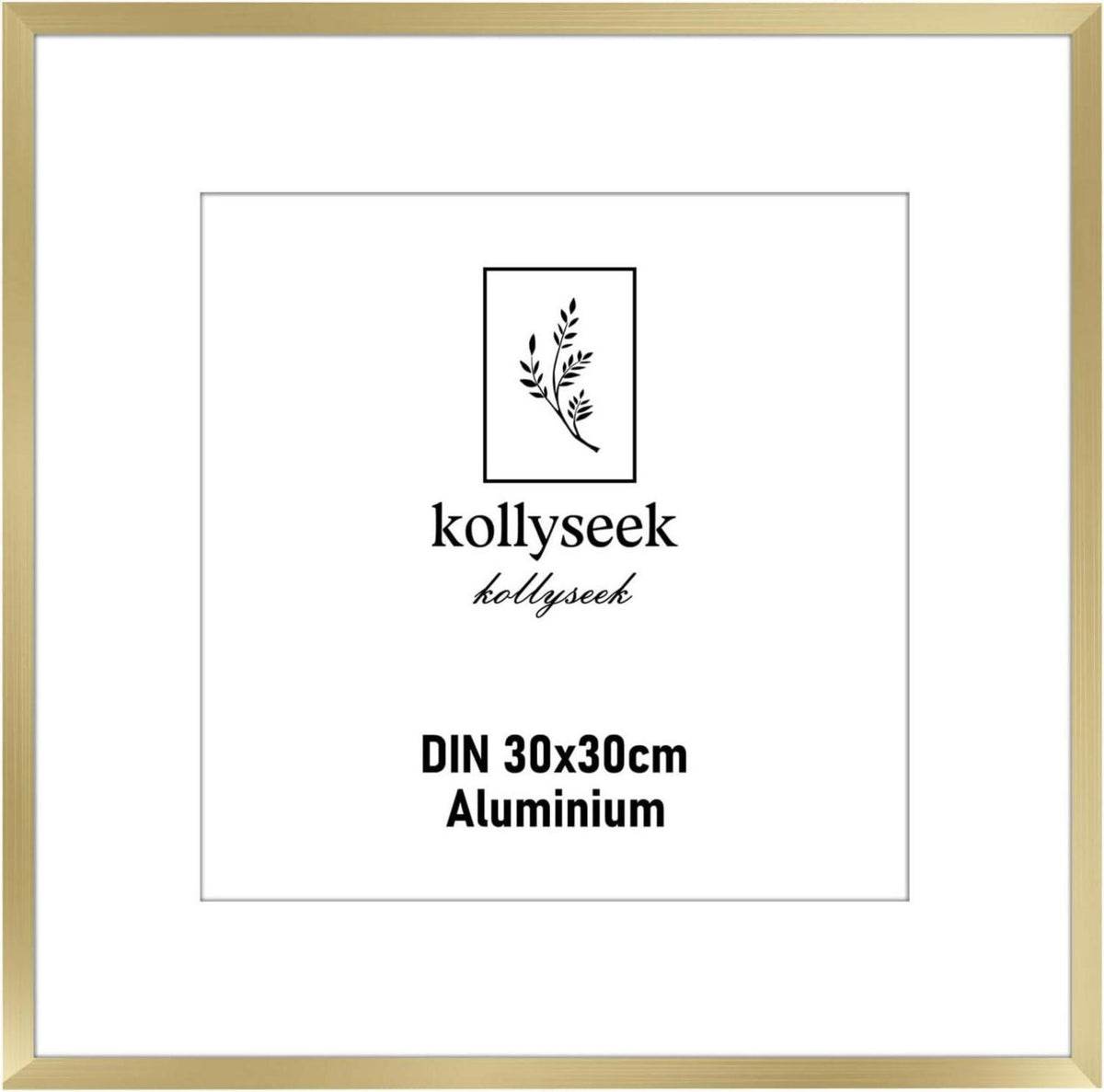 Bilderrahmen Aluminium Gold Metall Acrylglas Fotorahmen 30x30cm