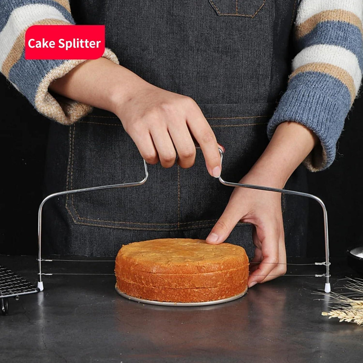 Tortenschneider Edelstahl Kuchenschneider für Cake Kuchen Schneidehilfe
