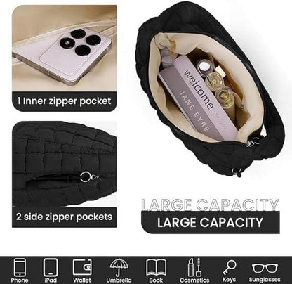 Gesteppte Umhängetasche Damen Puffer Crossbody Bag Einfarbig